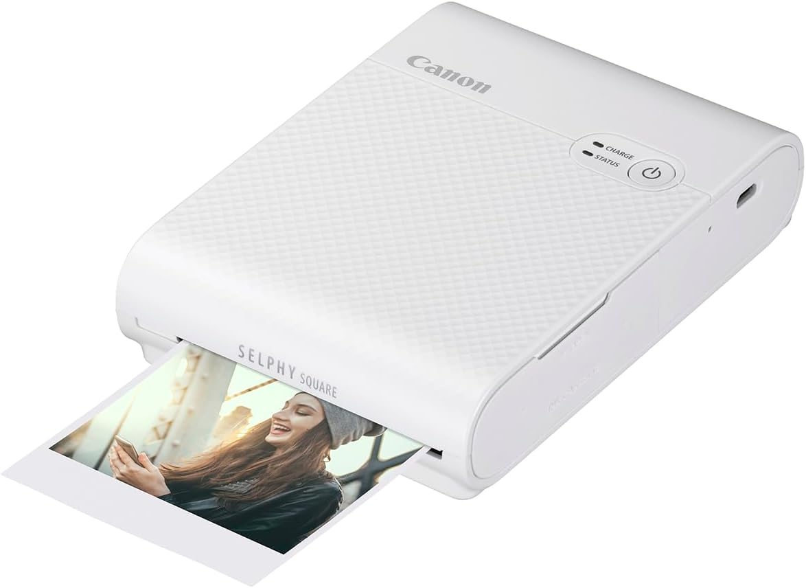 Canon SELPHY SQUARE QX10 Portable Wi-Fi Photo Printer, White