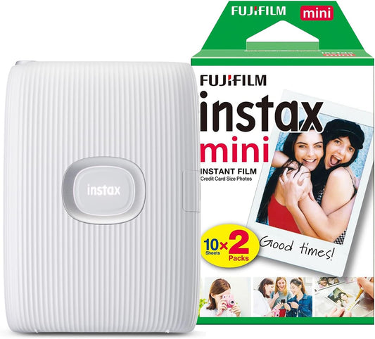 Instax Fujifilm Mini Link 2 Wireless Photo Printer with 20 Shots - Clay White