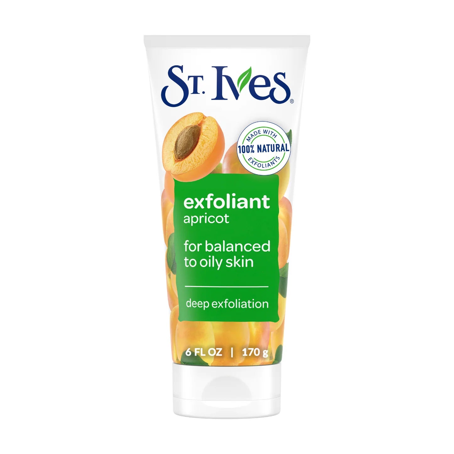 Apricot Face Scrub, Facial Exfoliant for Balanced to Oily Skin, 6oz
