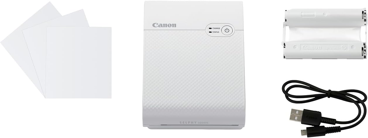 Canon SELPHY SQUARE QX10 Portable Wi-Fi Photo Printer, White