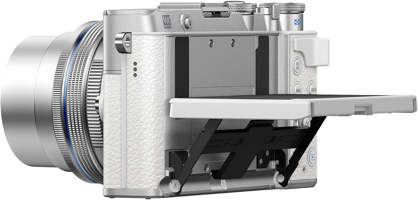 Olympus PEN E-P7 Camera Kit, 20 MP Sensor, 5-axis image stabilisation, 4K-Silver