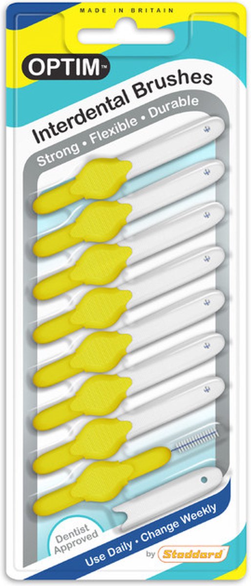 Optim Yellow Standard Interdental Brushes - Pack Of 8