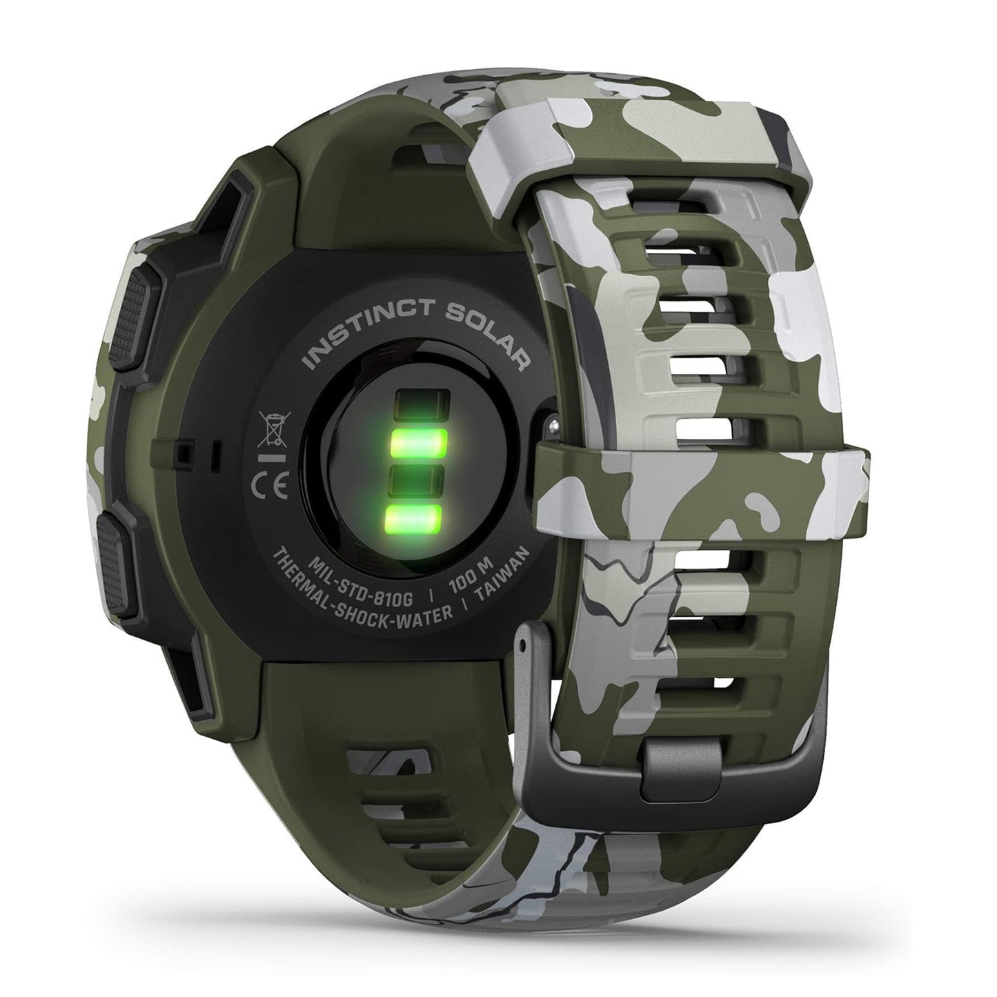 Garmin Instinct SOLAR, Rugged GPS Smartwatch, Built-in Sports Apps and Health Monitoring, Solar Charging and Ultratough Design Features, Lichen Camo
