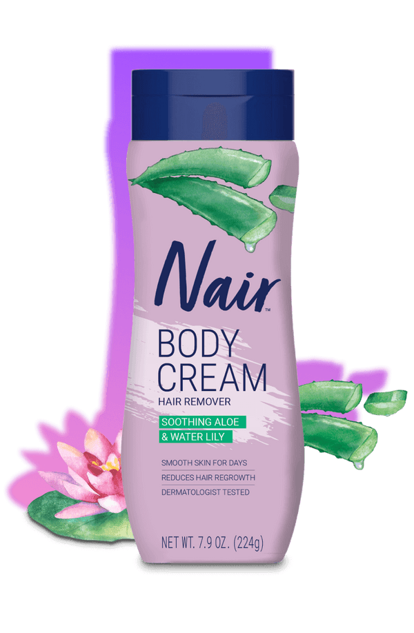 Nair Aloe and Water Lily Body Cream Hair Remover with Soothing Aloe & Water Lily