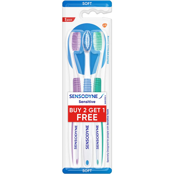 Sensodyne Sensitive Soft Toothbrush (Color May Vary) - 1 Pack Of 3